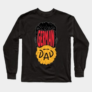 Bearded German Dad - Beard Tattoo Gift Long Sleeve T-Shirt